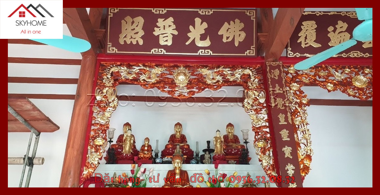 Hoành phi gỗ phòng thờ chữ Phật quang phổ chiếu